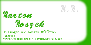 marton noszek business card